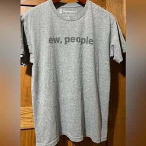 Gray Graphic Tee with Bold Statement